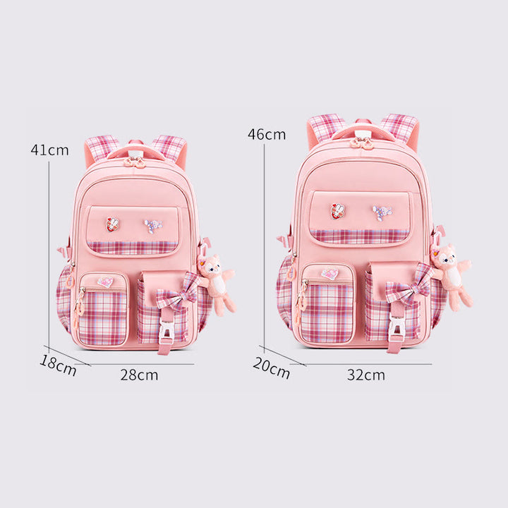 Rucksack für Mädchen, kräftiger Cartoon-Anhänger, leicht, große Kapazität