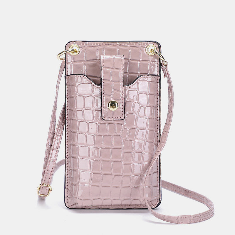 Umhängetasche aus Leder für Damen, universelle Handytasche mit Kartenfächern