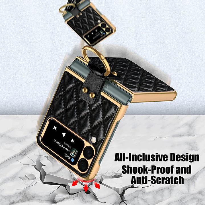 Handyhülle für Z Flip, faltbares Rhombic Style Ring Case