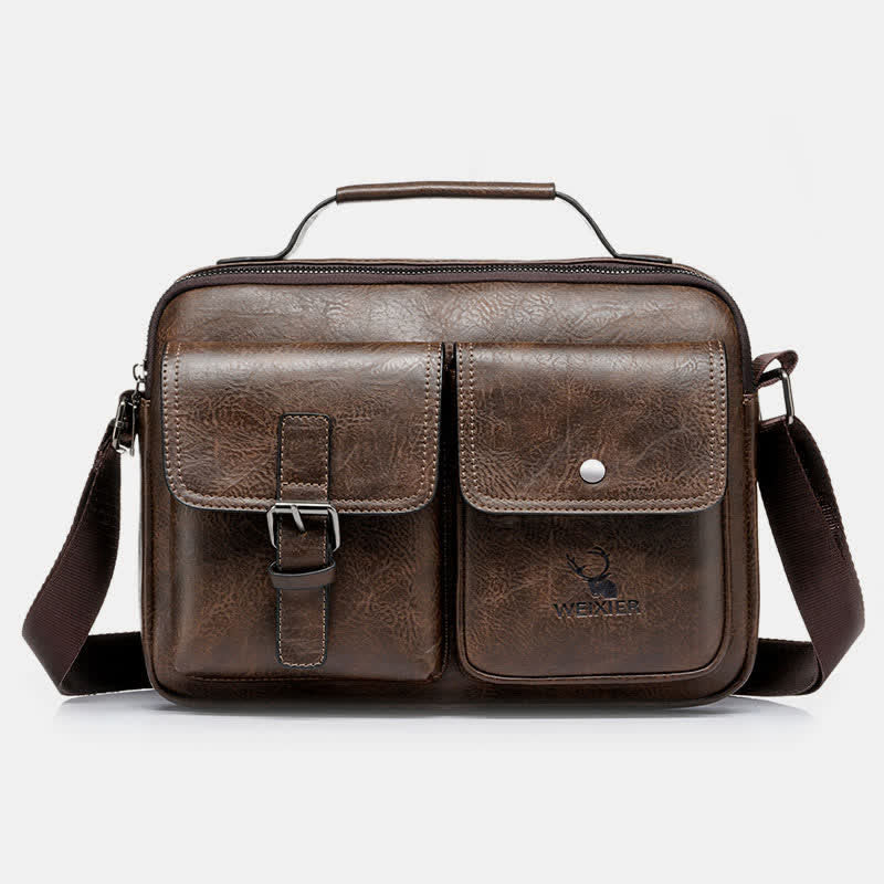 Herren Messenger Bag Wasserdichte Vintage Leder Aktentasche Satchel Umhängetasche