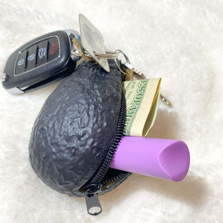 Kreative Geldbörse, lebendige Cartoon-Avocado-Form, Geldbörsentasche
