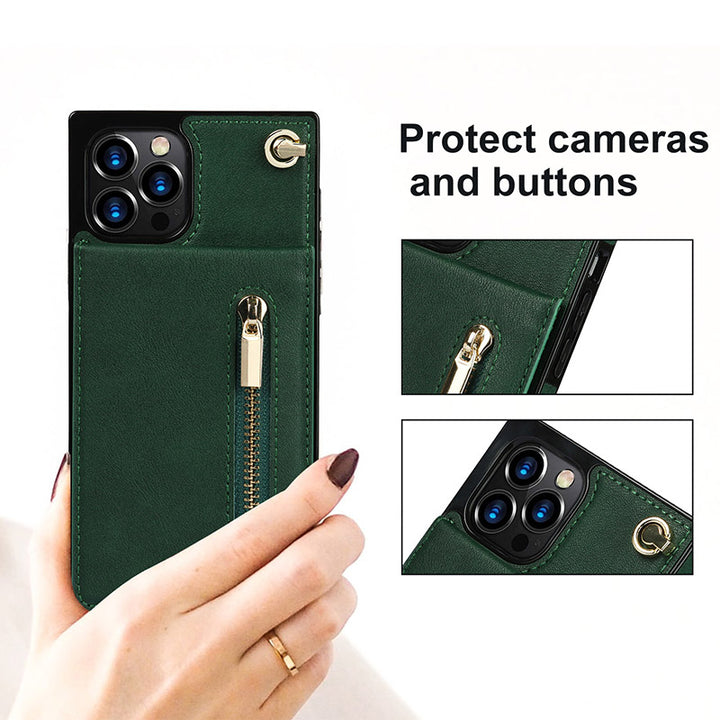 Funktionelle iPhone Samsung Handyhülle Mini Handytasche mit Kartenhalter
