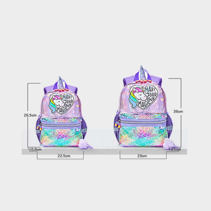 Rucksack für Kindergartenkinder, Laser Glitter Regenbogen Einhorn, kleine Schultasche