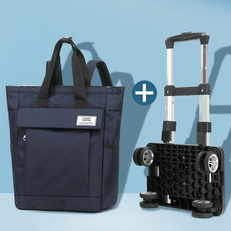 Rolltasche für kurze Reisen, leichte Einkaufshandtasche mit Zugstange