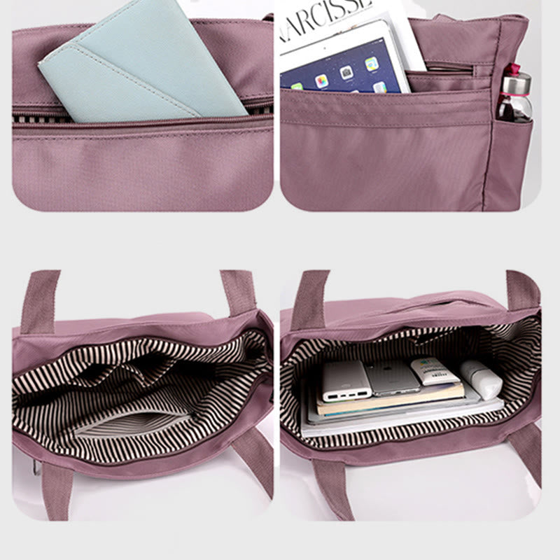 Einkaufstasche für Damen, einfache, lässige Einkaufshandtasche aus Nylon