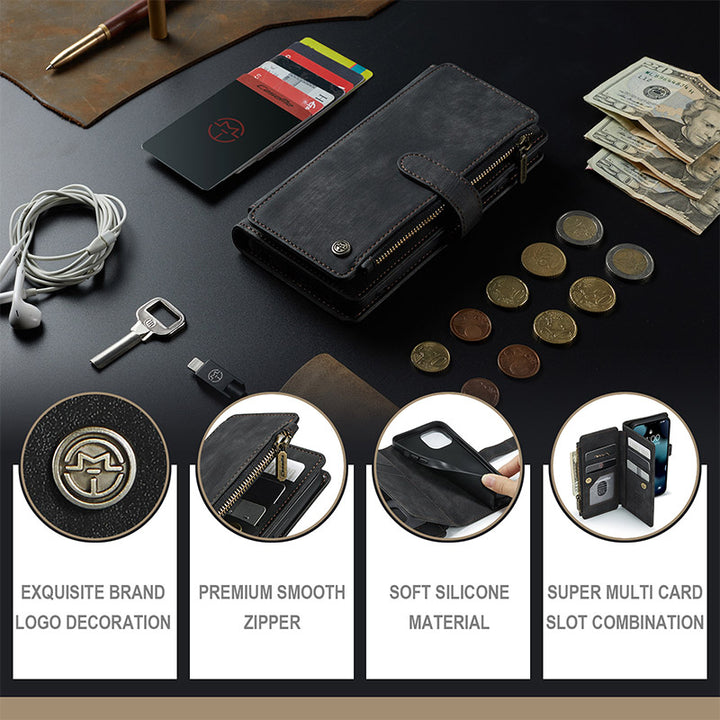 Multi-Slot Wallet Case Handyhülle Kompatibel mit iPhone 13 ProMax Pro Mini
