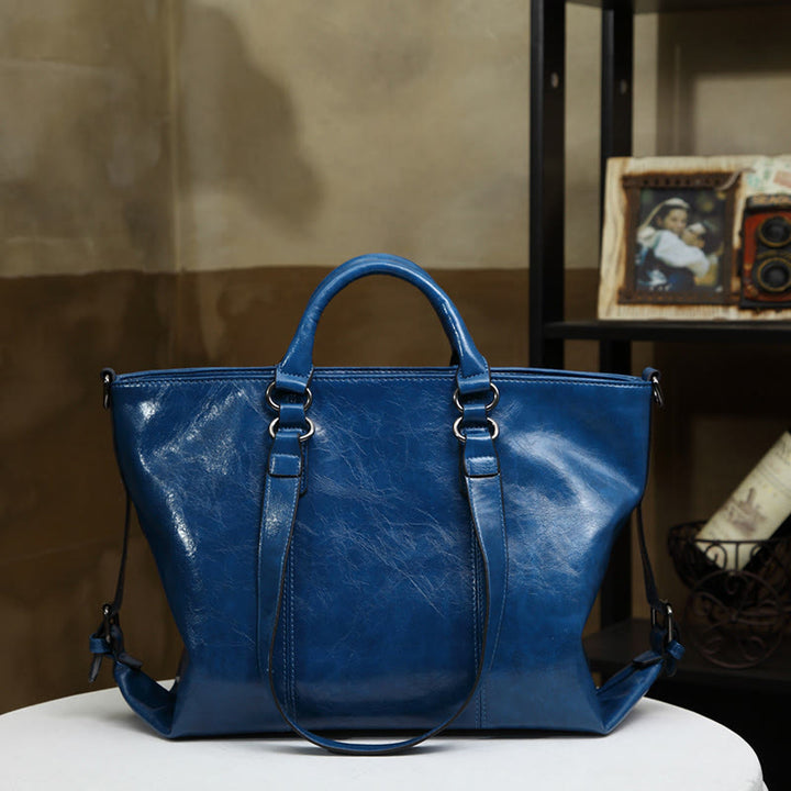 Große Reisetasche für Damen, minimalistische Handtasche aus schlichtem Leder