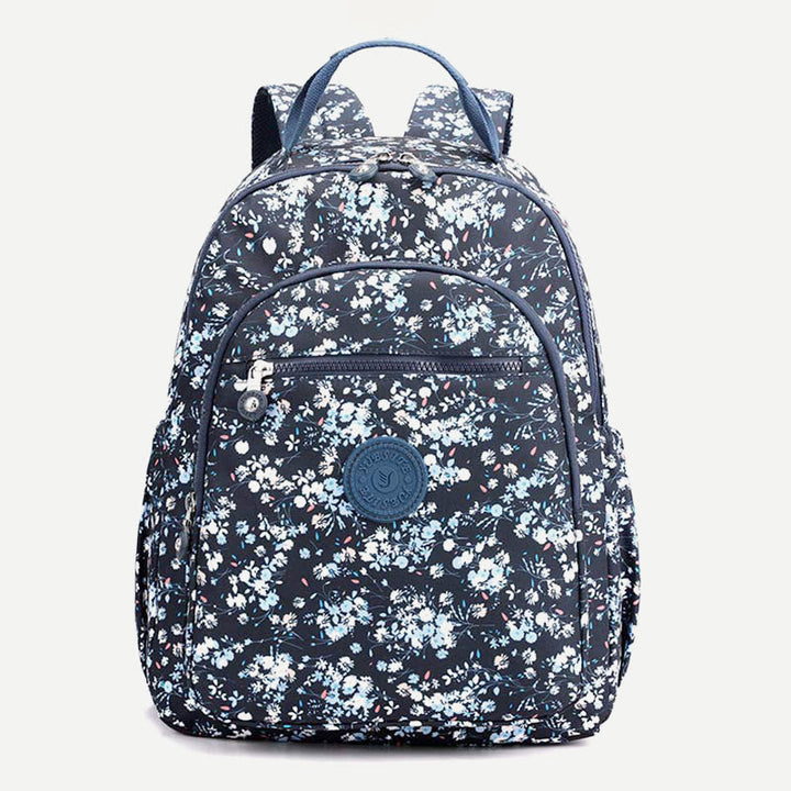 Rucksack für Damen, wasserdicht, mit mehreren Fächern, Druck, lässig, Nylon, leicht, Schultasche