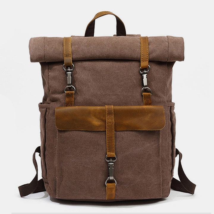 Unisex Canvas Leder Wandern Reise Rucksack Rucksack Schultasche Daypack