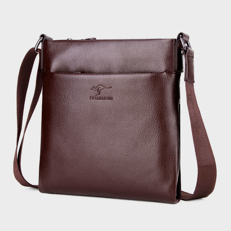 Business-Umhängetasche für Herren, einfache vertikale Tasche aus weichem Leder