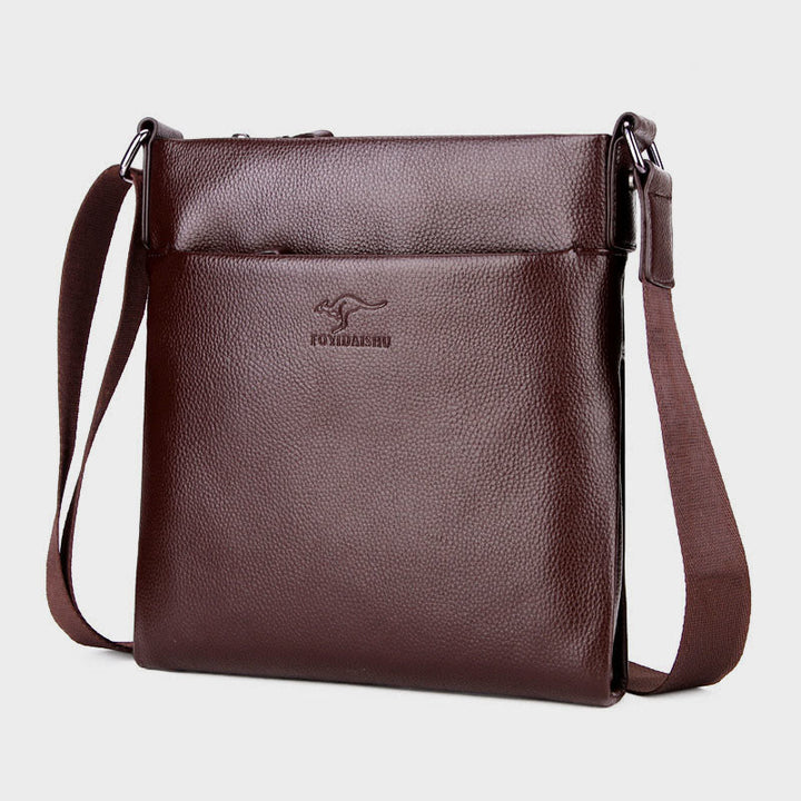 Business-Umhängetasche für Herren, einfache vertikale Tasche aus weichem Leder