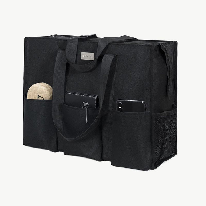 Schwarze Schultertasche für Damen, Reisetasche mit großem Fassungsvermögen