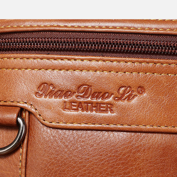 Große Retro-Umhängetasche aus echtem Leder