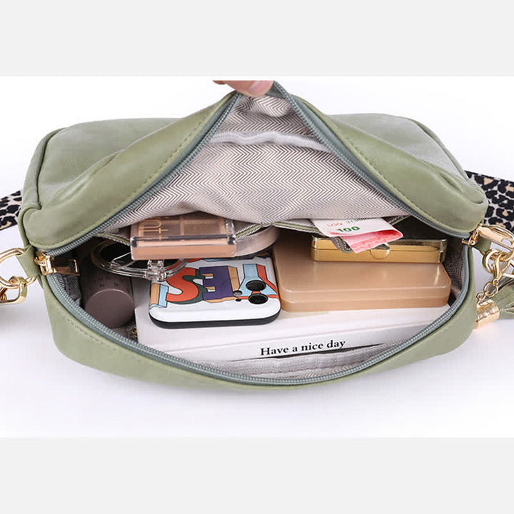 Umhängetasche für Damen, Retro-Tasche mit Quaste, PU-Leder
