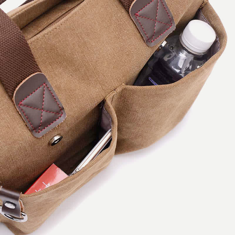 Canvas-Umhängetasche für Damen und Herren, Retro, lässige Handtasche, Arbeitstasche