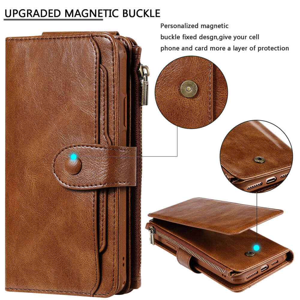 Abnehmbare magnetische Vintage-Brieftaschenhülle für das iPhone