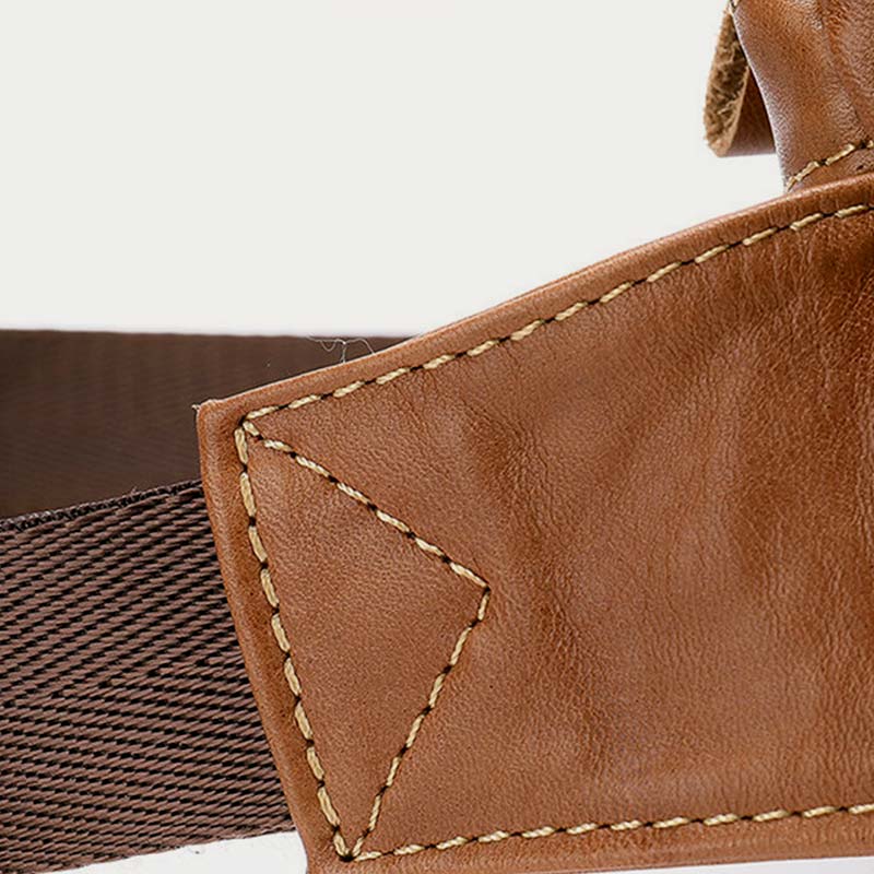 Klassische Sling Bag aus Leder für Herren, Gürteltasche mit verstellbarem Riemen