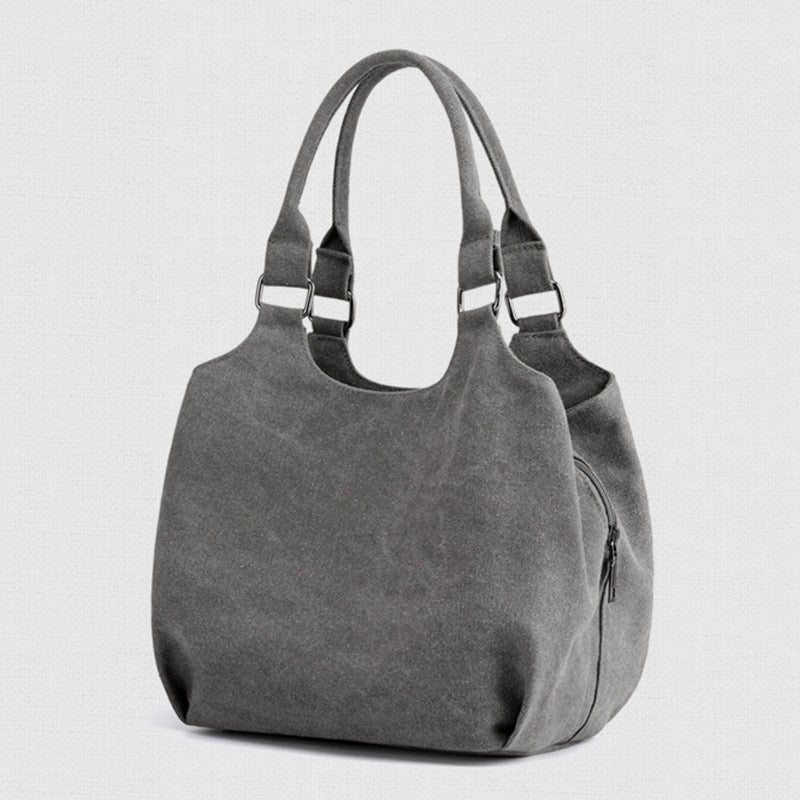 Tragetasche aus Canvas mit drei Fächern, leicht, funktional, Hobo-Handtasche