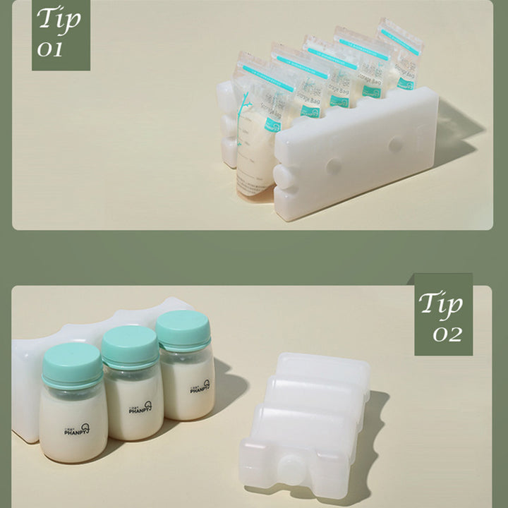 Isolierte Babyflaschentasche, Mamatasche, Kühltasche für Muttermilch mit konturiertem Eisbeutel