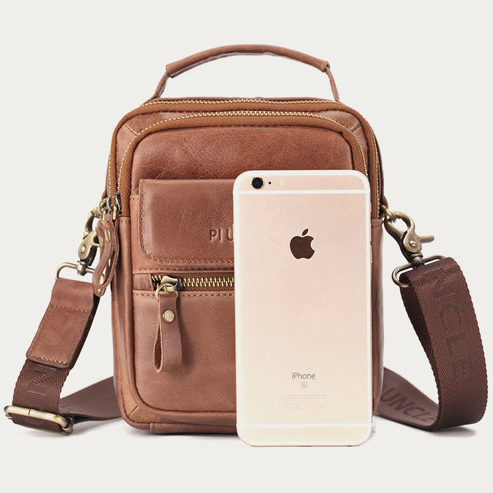 Messenger Bag für Herren, Business, kleine tragbare Umhängetasche aus Leder