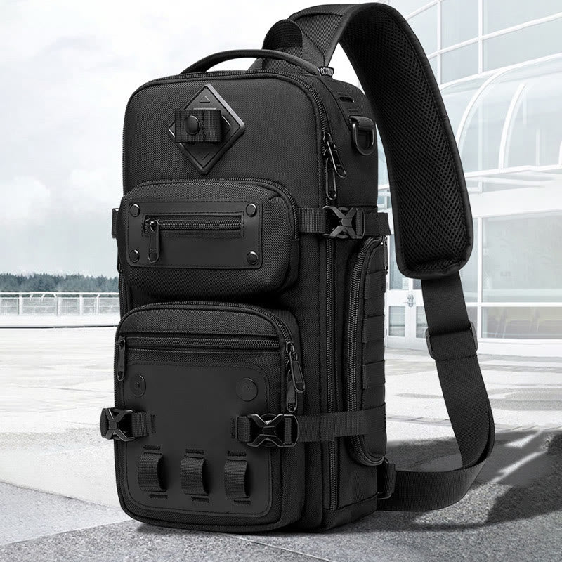 Schultertasche für Herren, Outdoor-Sport, Crossbody, taktische Brusttasche