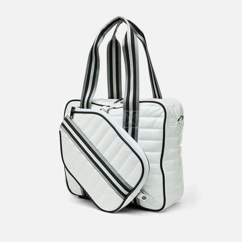 Pickleball-Schlägertasche für Sport, gestreifte Umhängetasche aus Daunenbaumwolle