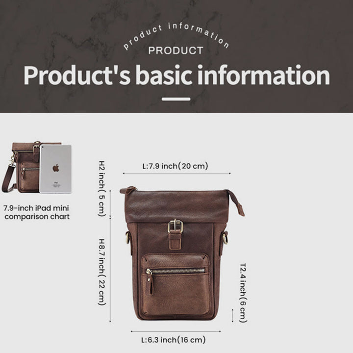 Gürteltasche für Herren, multifunktionale Gürteltasche aus Leder für Outdoor-Sportbekleidung