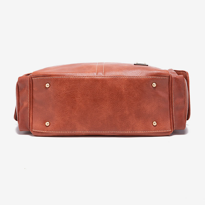 Einfarbige Tote Cross Pattern Ölwachs Leder Damen Handtasche