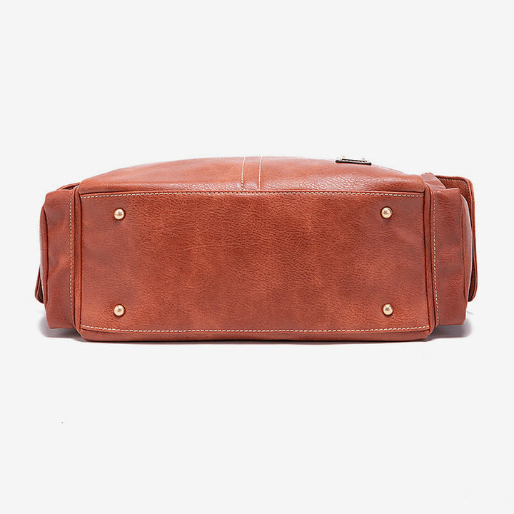 Einfarbige Tote Cross Pattern Ölwachs Leder Damen Handtasche