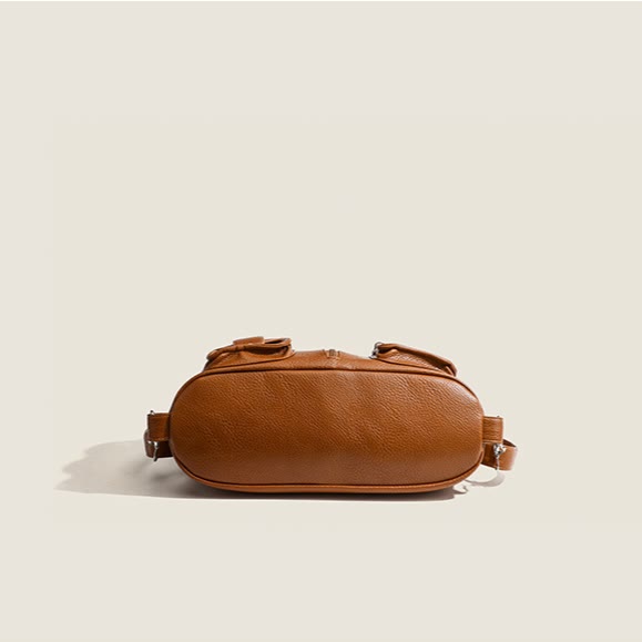 Umwandelbarer Rucksack aus weichem Leder mit zwei Fächern für Damen