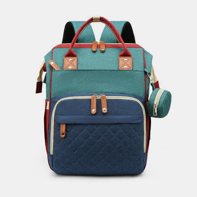 Multifunktionale Mama-Tasche mit Kinderbett, einfacher wasserdichter Oxford-Rucksack