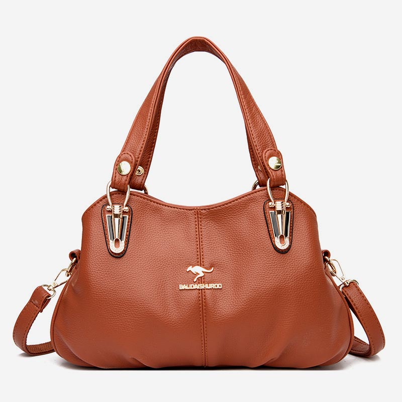 Damen Lederhandtasche mit mehreren Fächern, Umhängetasche, Hobo-Tasche