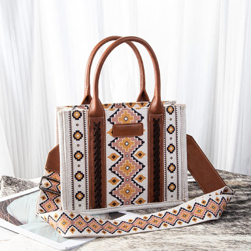 Böhmische Handtasche für Damen, breiter Riemen, vielseitig verwendbar, Umhängetasche