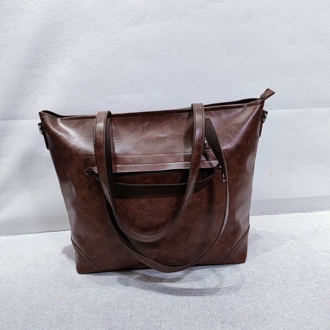 Retro Damen Umhängetasche aus weichem veganem Leder, Umhängetasche für Reisen - image 5