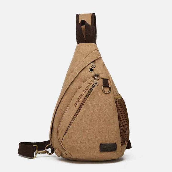 Canvas Brusttasche Herren Minimalistische Reise Große Schultertasche