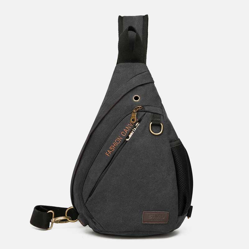 Canvas Brusttasche Herren Minimalistische Reise Große Schultertasche