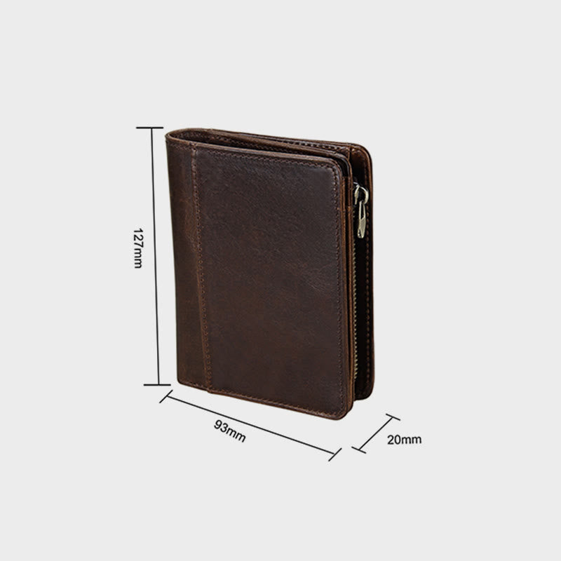 Geldbörse Herren Retro Echtleder Multi Pocket Geldklammer