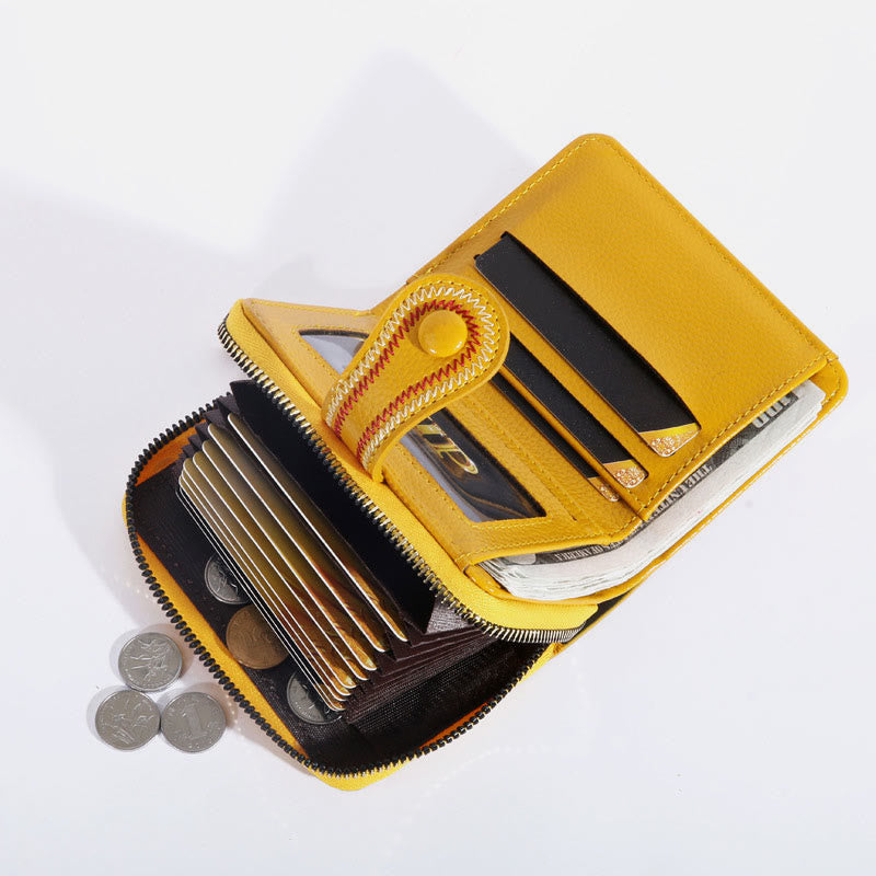 Süße kleine Geldbörse für Mädchen, kurzer Retro-Kartenhalter mit Reißverschluss
