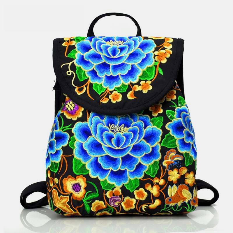 Reiserucksack mit ethnischer Vintage-Stickerei