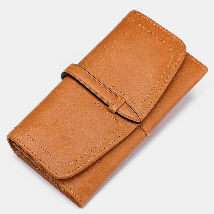 Großes Fassungsvermögen, Vintage-Geldbörse aus echtem Leder