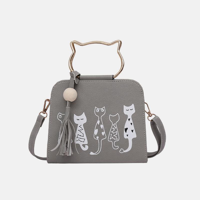 Süße Handtasche mit Katzenpfotenmotiv, Umhängetasche zum Mitnehmen