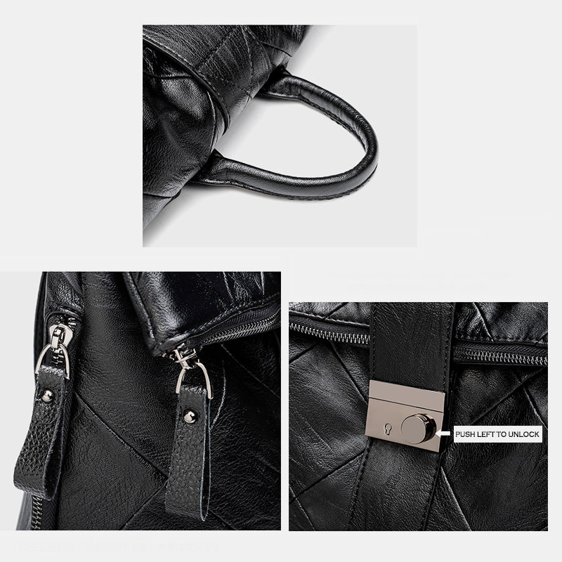 Diebstahlsicherer Vintage-Rucksack aus echtem Leder