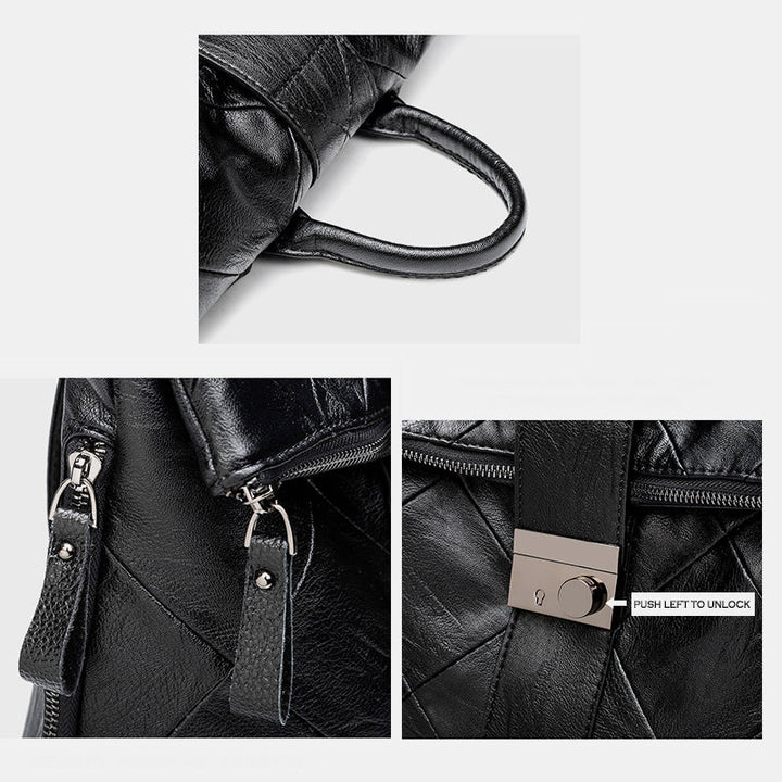 Diebstahlsicherer Vintage-Rucksack aus echtem Leder