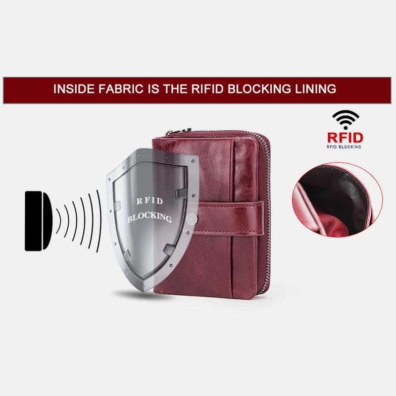 RFID Multifunktionale Leder Vintage Geldbörse