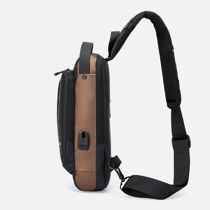 Schultertasche für Männer, stahlsichere, wasserdichte Umhängetasche mit Zahlenschloss