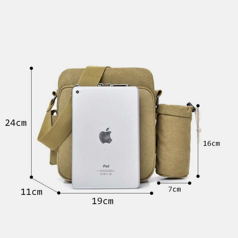Vintage Canvas Crossbody Tasche für Herren Multifunktionaler Tagesrucksack Schultertasche