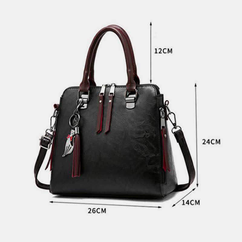 Handtaschen Geldbörsen für Frauen Vegan Leder Top-Griff Schultertasche mit Reißverschluss
