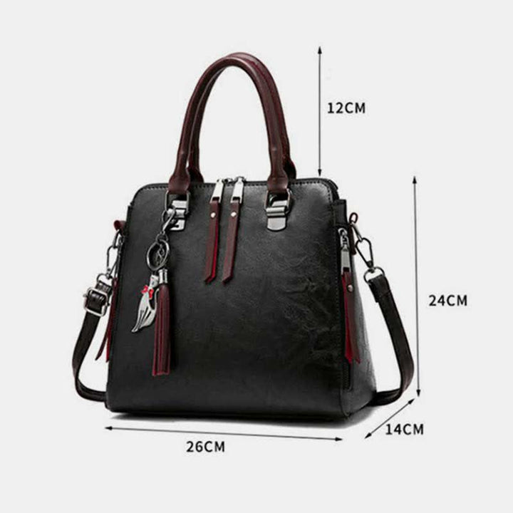 Handtaschen Geldbörsen für Frauen Vegan Leder Top-Griff Schultertasche mit Reißverschluss