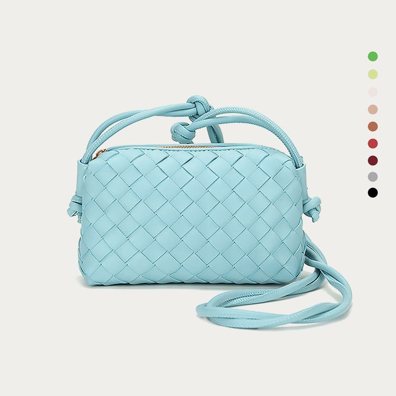 Umhängetasche für Damen, gestrickt, mit Karomuster, Handytasche