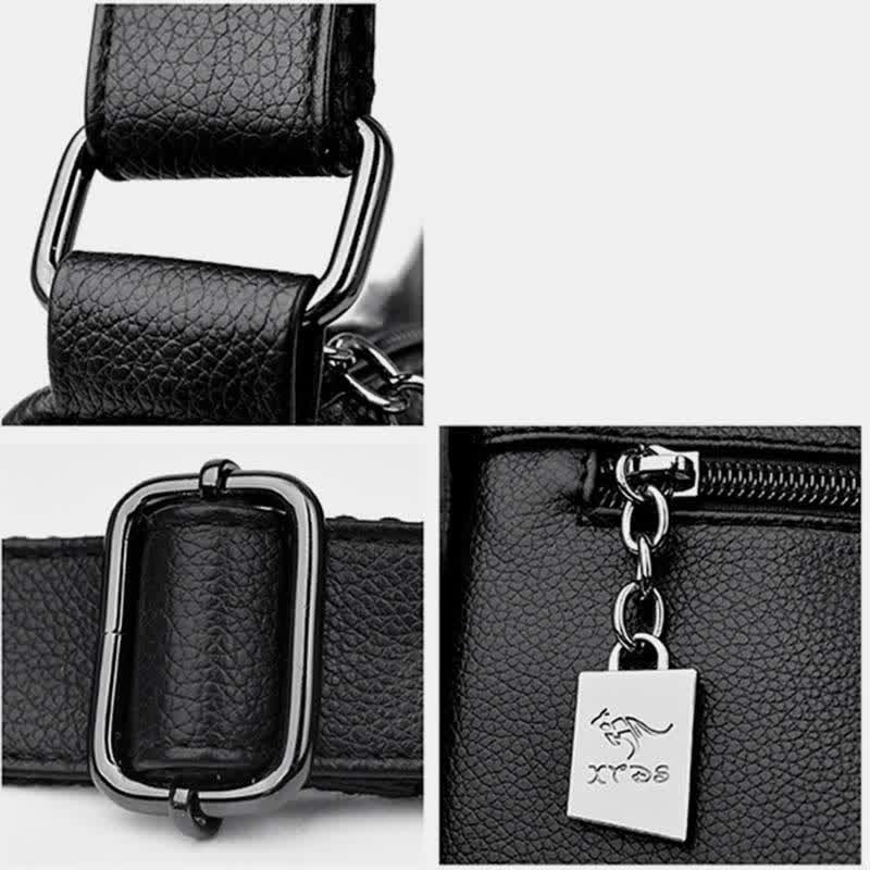 Umhängetasche aus Leder mit schweren Taschen und großer Kapazität, Tagesrucksack, Schultertasche